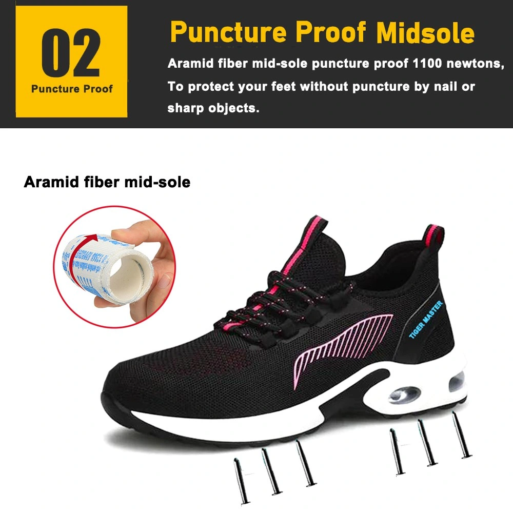 Non Slip PU Sole Puncture Proof Steel Toe Fashion Safety Shoes Sports