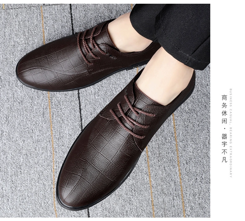 Zonxandoudou Shoes Men&prime;s Spring New Men&prime;s Casual Leather Shoes Feet Soft Bottom Breathable European Station Loafer Business