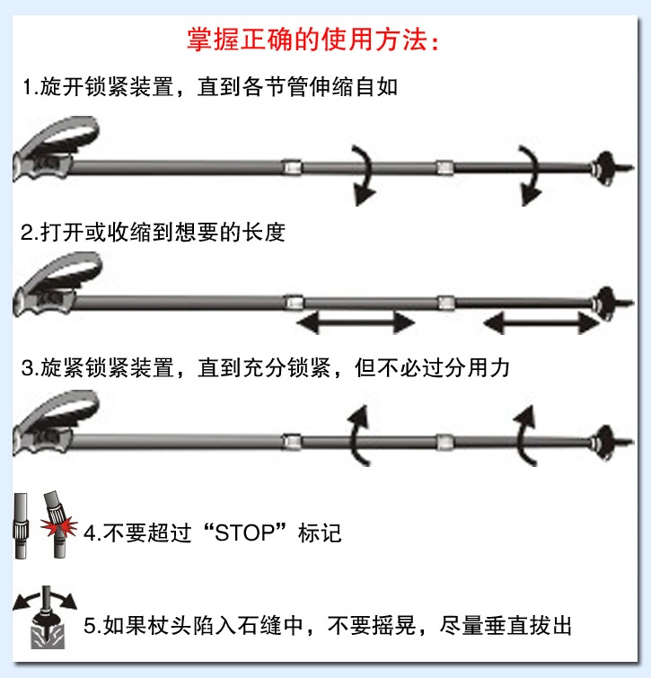 Trekking Pole with Aluminum Alloy Material