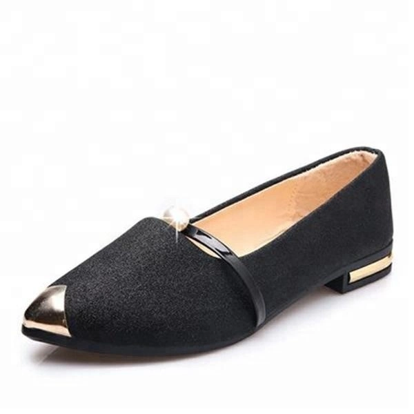 Round Toe Women Flat Shoes Slip on Girls Dress Black Ballet Flats