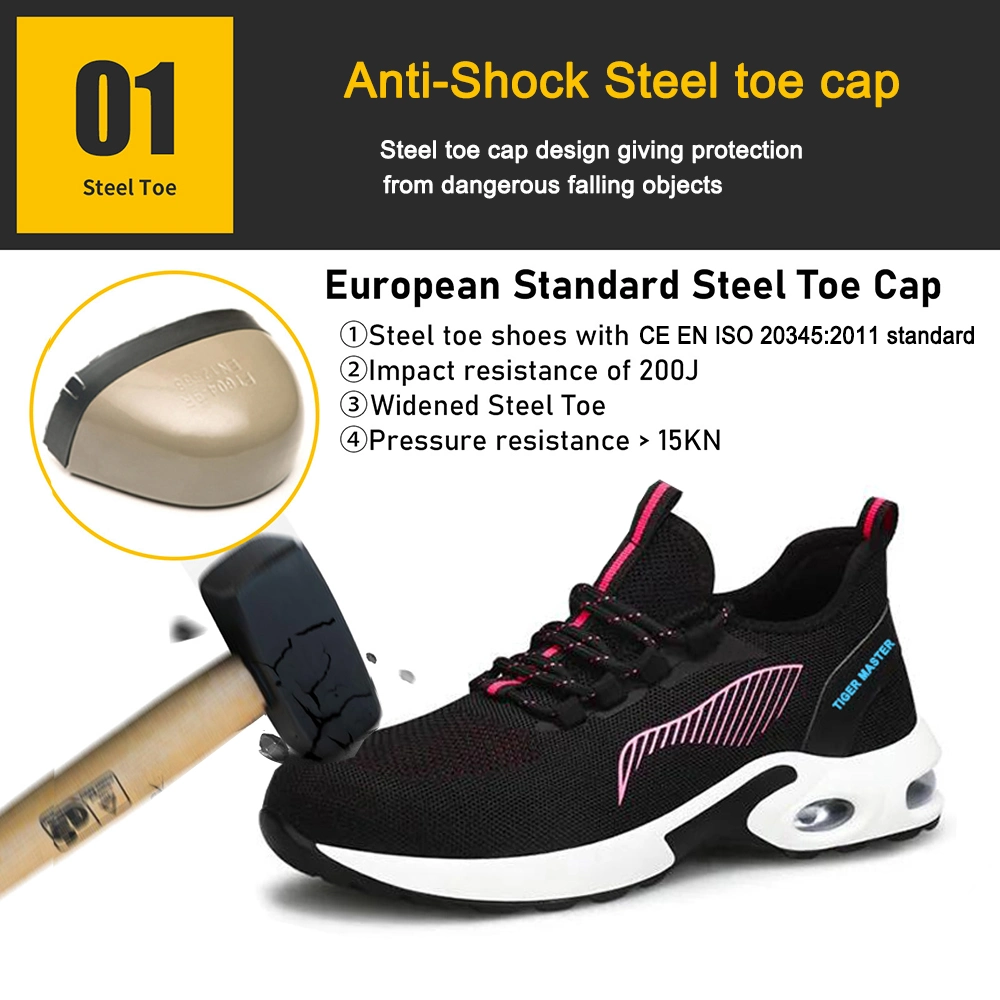 Non Slip PU Sole Puncture Proof Steel Toe Fashion Safety Shoes Sports