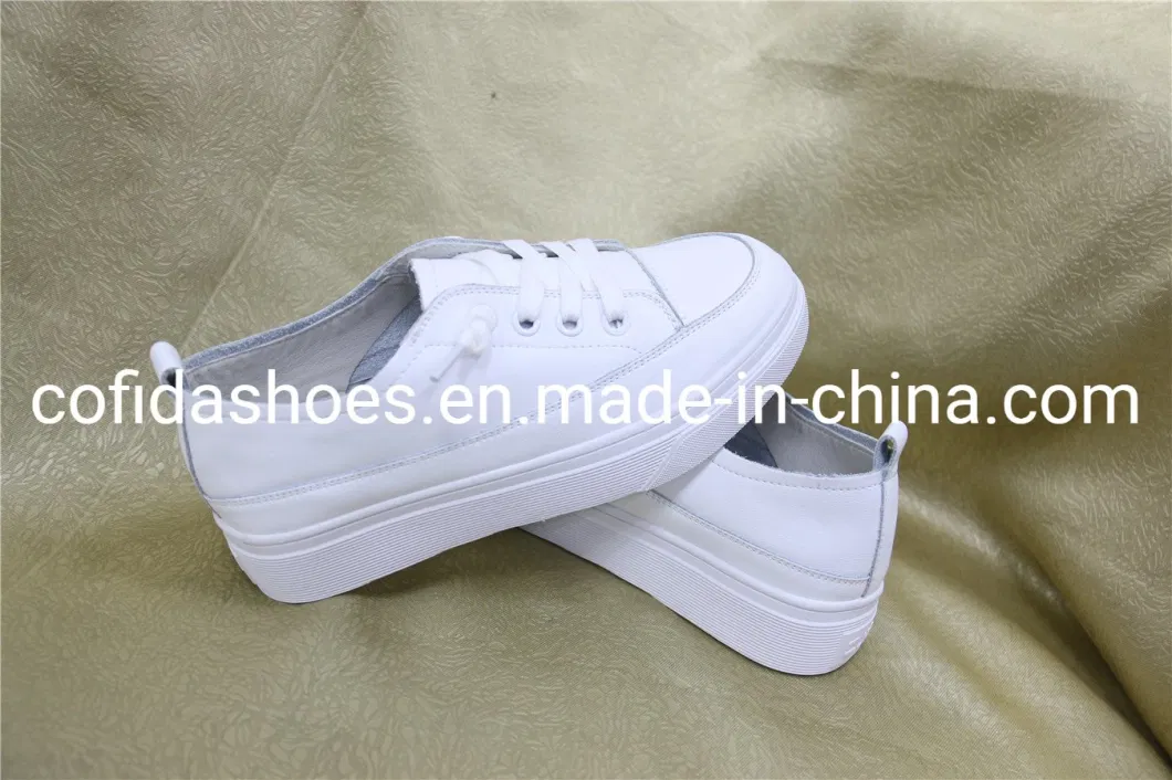 Special Offer White Leather Sneakers Discount Walking Travel Lady Shoe