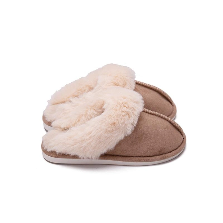 Amazon Hot Selling Classic Fluffy Soft Warm Slippers Women Faux Fur Cozy Winter Indoor Outdoor Household Shoes Mules Slippers