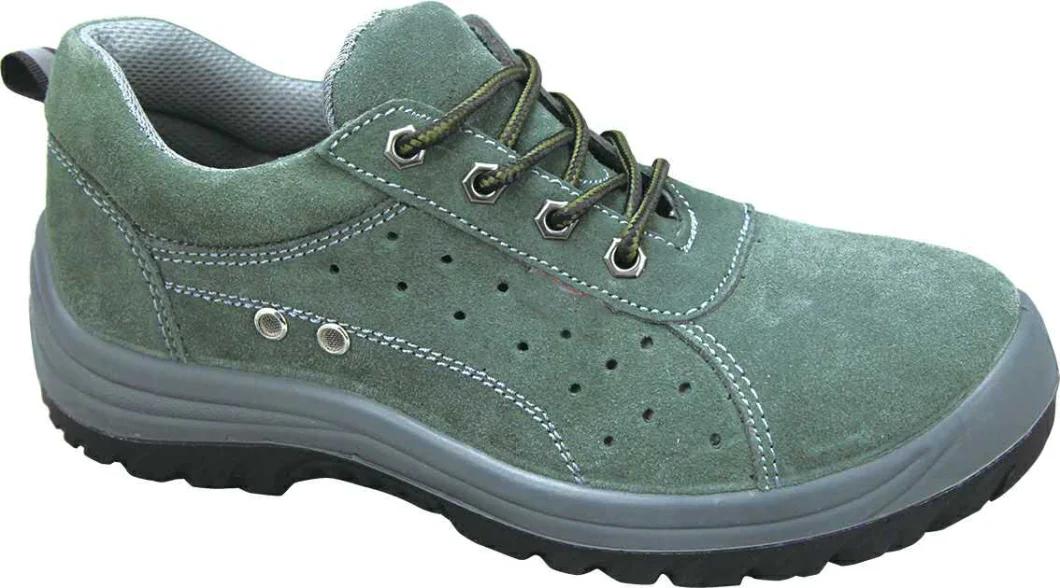 Suede Leather Safety Shoe with Sport Mesh Design