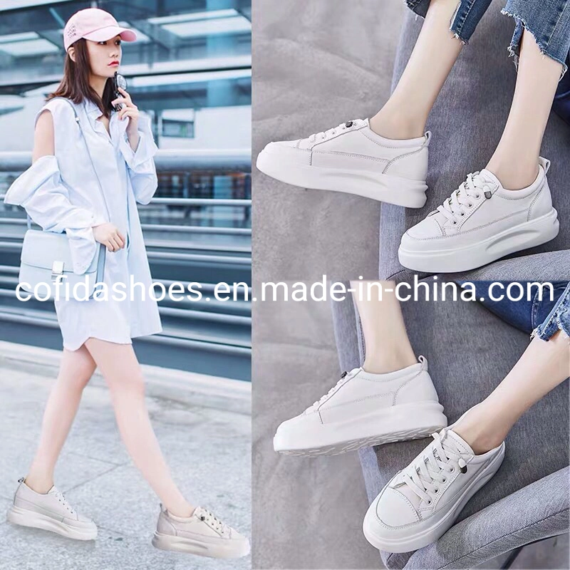 Special Offer White Leather Sneakers Discount Walking Travel Lady Shoe