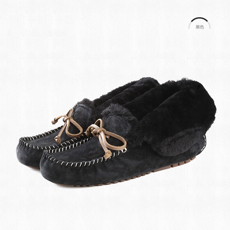 Women&prime;s Loafers Flat Shoes for Winter Plush Ladies Causal Non Slip Warm Moccasins Woman Comfort Flats Female Snow Boots