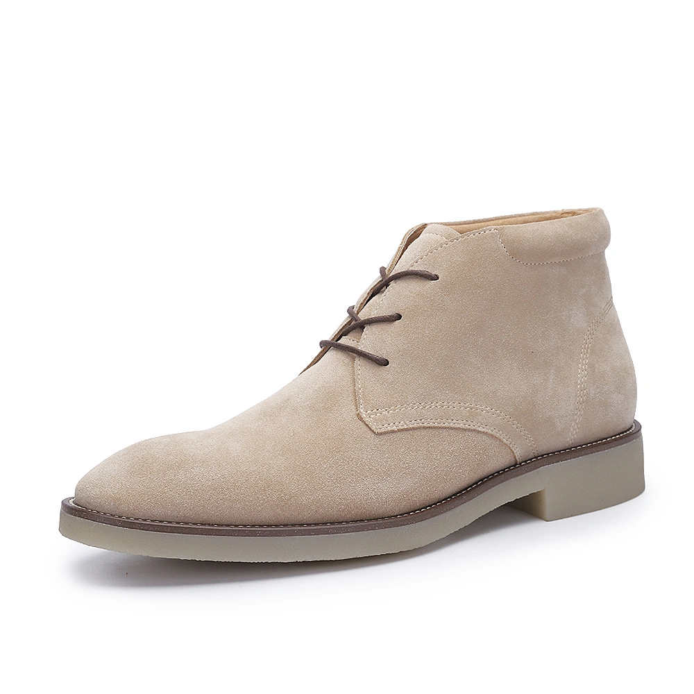 Sand Cow Suede Lace-up Leather Man Boots Shoes