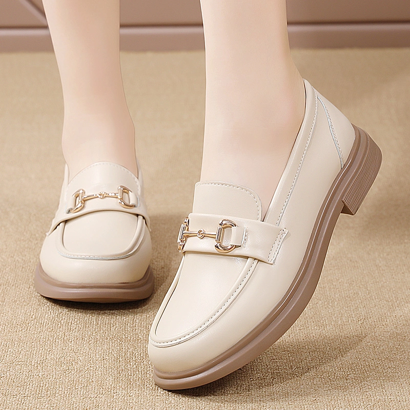 Classical European Dress Style Office Lady Shoes Female High Heeled Platform Slip on Women Loafers Leisure Casual Spring and Summer Season