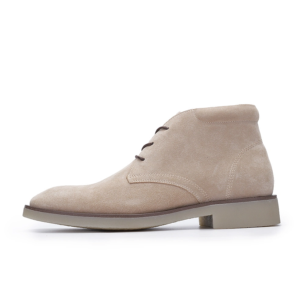 Sand Cow Suede Lace-up Leather Man Boots Shoes