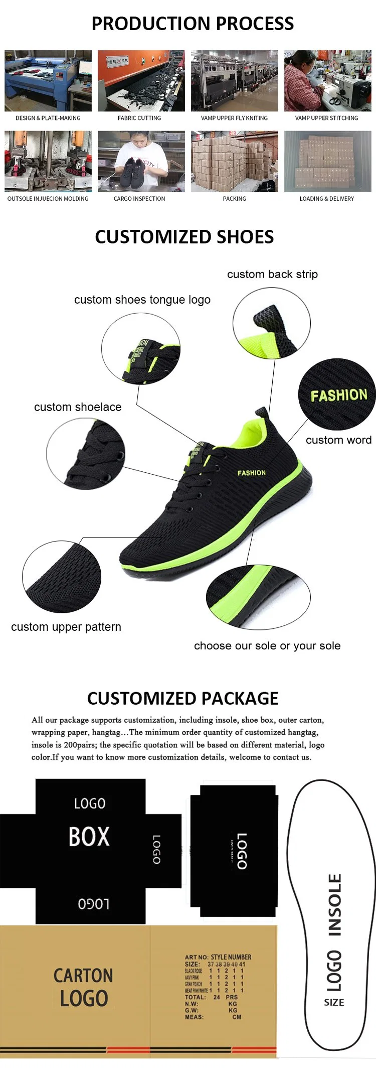 New Design Walking Style Footwear Men Knit Blade Black Sneakers Custom Shoes