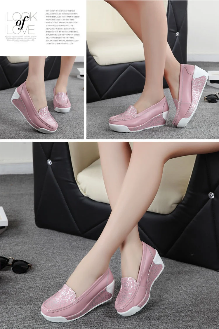 New Casual Female Walking Shoes Breathable Non-Slip Wedge Heel Nurse Work Shoes for Women