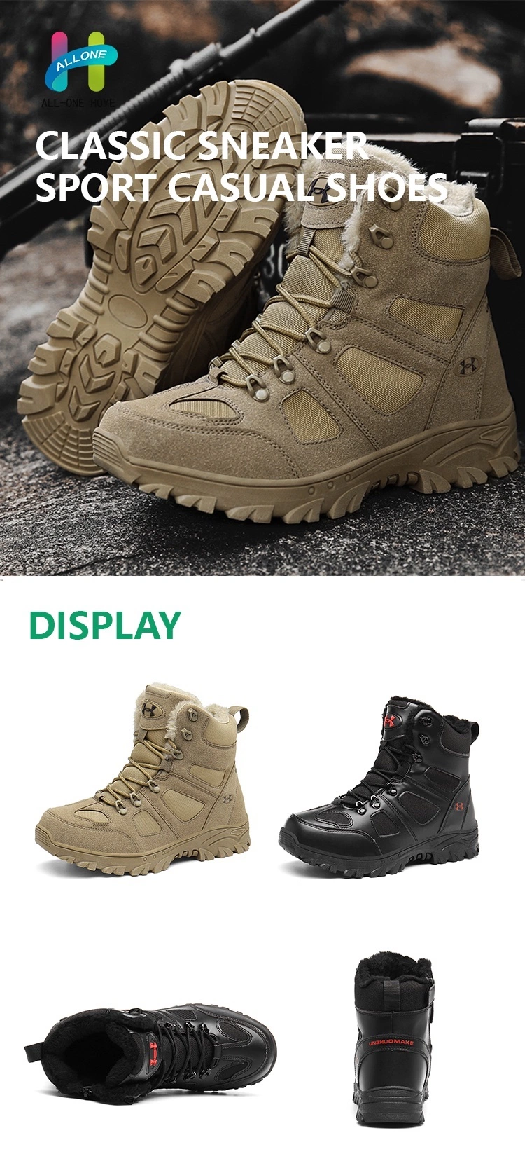 New Design Comfortable Breathable Non-Slip Water Repellent Hiking Boots Sports Shoes