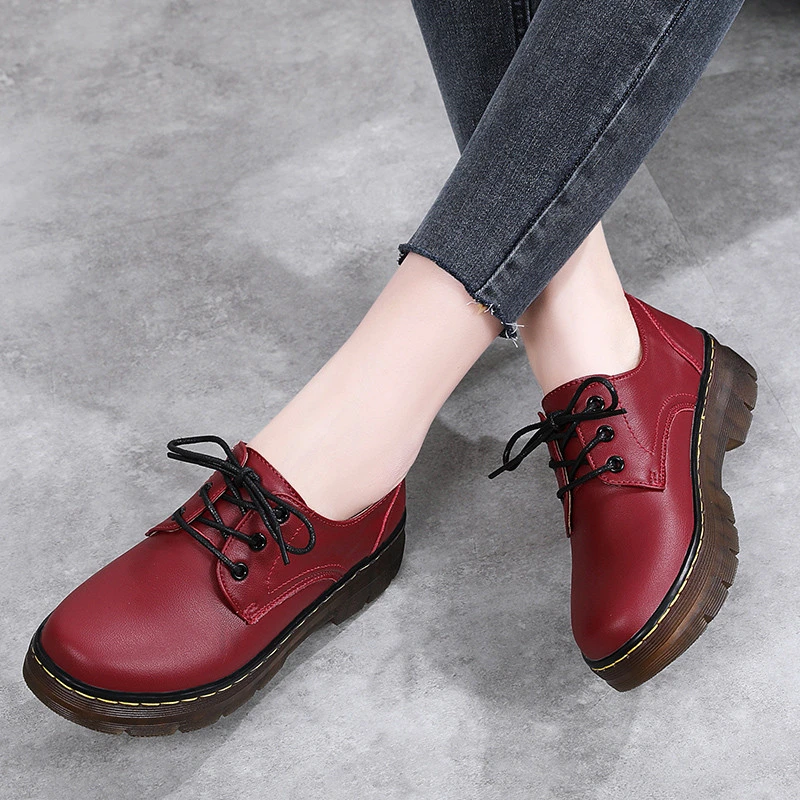 Goddess Comfort Fashion Shoes High Heels Platform Women Casual Shoe Luxury Lace up Lady Loafer Female Footwear