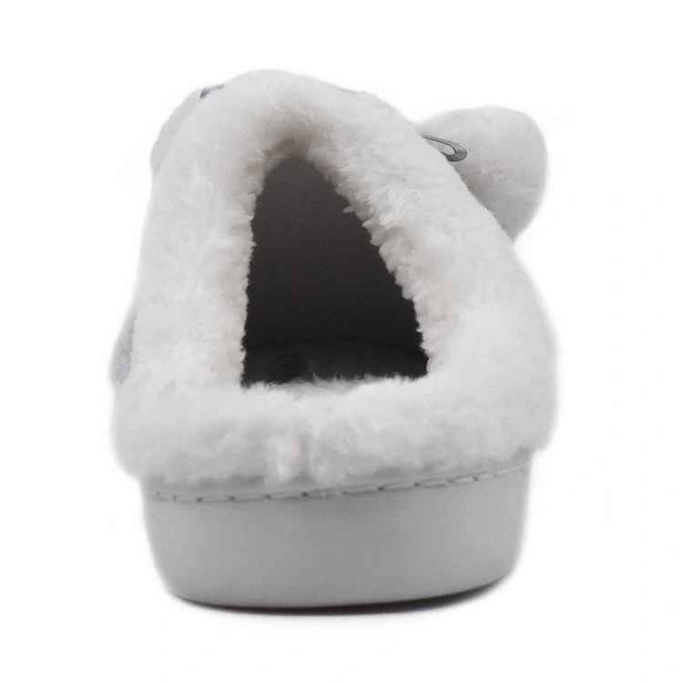 Factory Direct Customized Wholesale POM POM Plush Fluffy Embossed Mule Women Comfortable Indoor Slippers