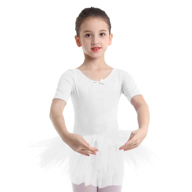 Dance Leotard Skirt Cutout Back Ballet Dance Tutu Dress Gymnastics Dancewear Costumes