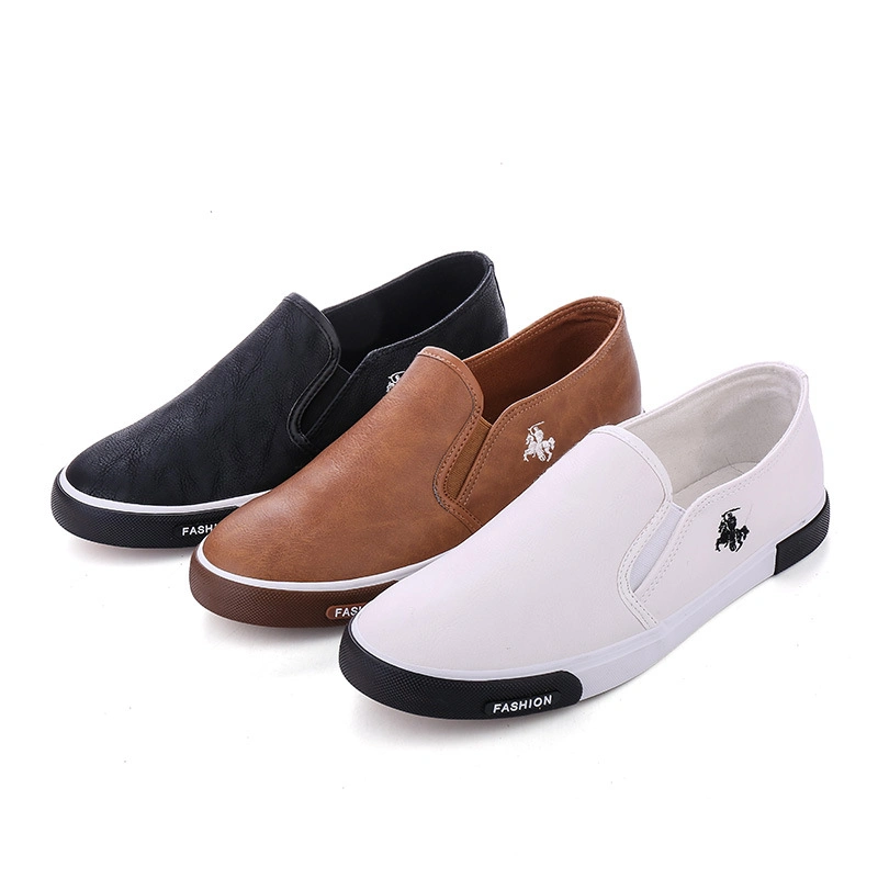 Mens Casual Leather Shoes Breathable PU Leather Slip on Men Fashion Flats Loafer Esg13692