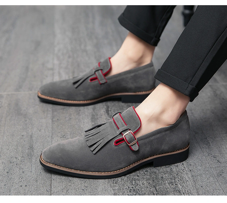 Fashion Luxury Men Shoes Casual Comfort Dress Shoe Male Minimalism Suede Leather Tassels British Brogues