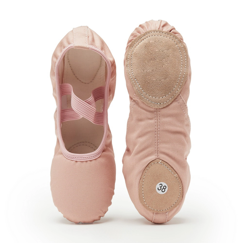 Factory Price Soft Comfortable Adjustable Canvas Kids Folding Training Practice Ballet Shoe