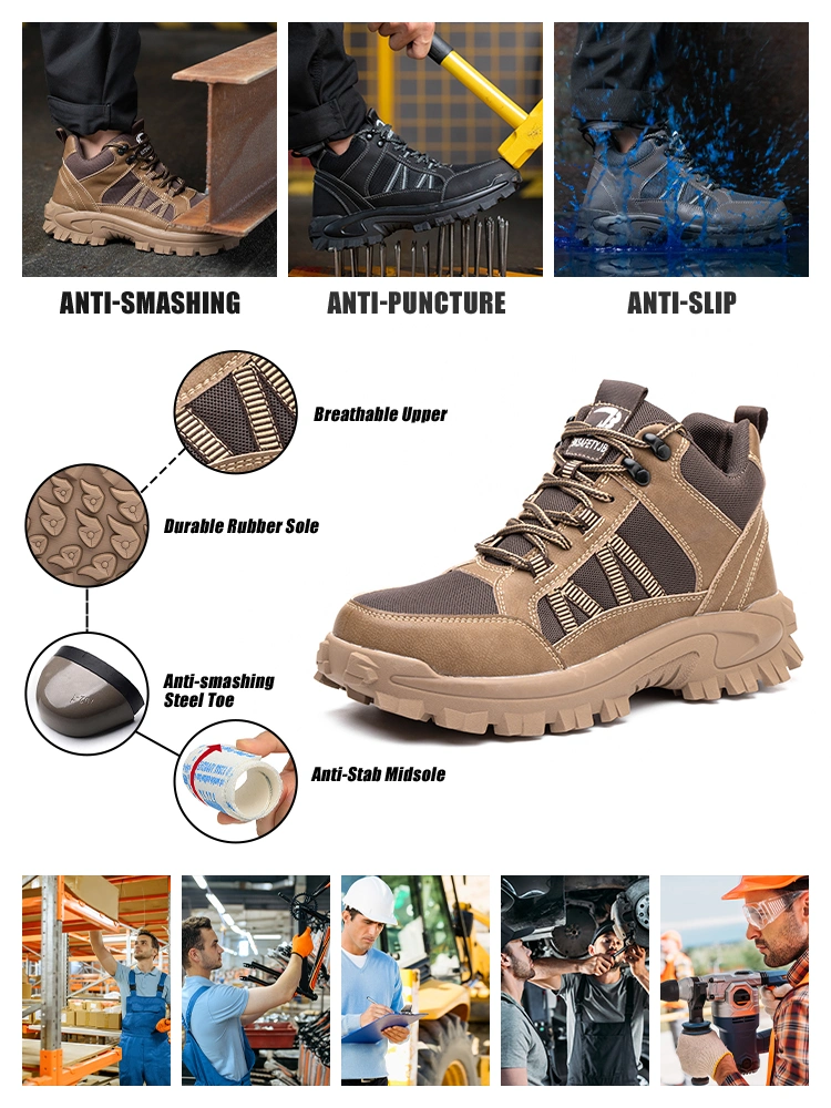 Fashion Sport Women Sneakers Leather Man Safety Shoes