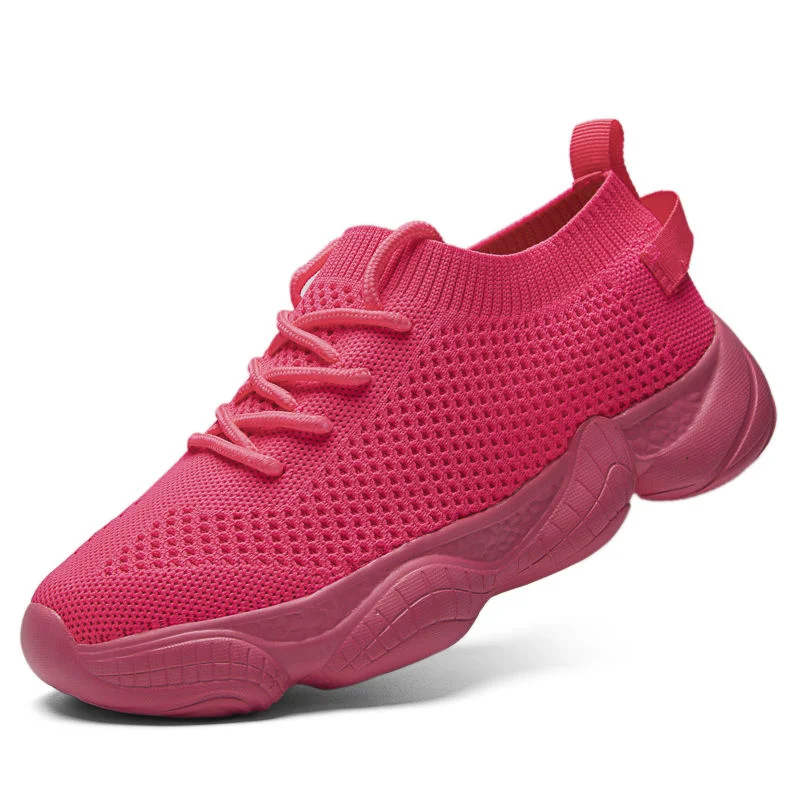 Hot Selling Colorful Fly Woven Knit Sports Walking Style Shoes Running Shoes