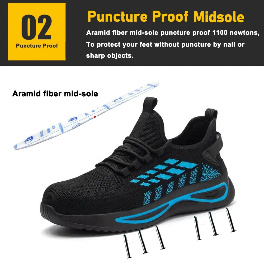 Anti-Skid Oil Resistant PU Sole Puncture-Proof Steel Toe Work Safety Shoes Sport