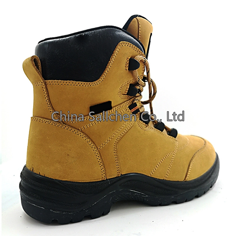 Middle Cut Men Steel Toe Suede Leather Safety Shoes