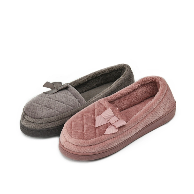 Factory Direct Wholesale Warmly Welcome Moccasins Women Bow Indoor Trendy Shoes