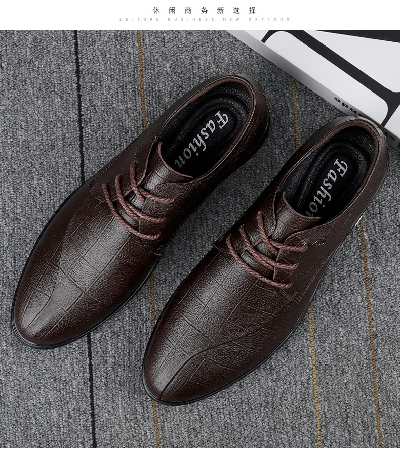 Zonxandoudou Shoes Men&prime;s Spring New Men&prime;s Casual Leather Shoes Feet Soft Bottom Breathable European Station Loafer Business