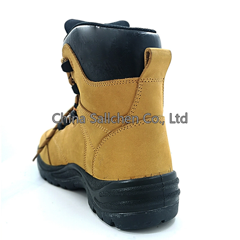 Middle Cut Men Steel Toe Suede Leather Safety Shoes