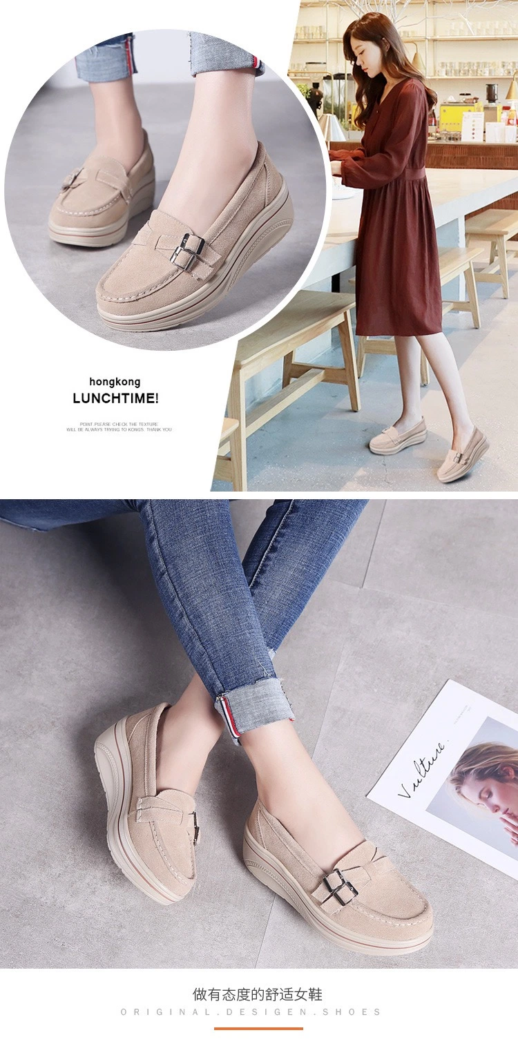 Designer Fashion Shoes for Ladies with Thick Sole Wedges Heels Womens Shoes