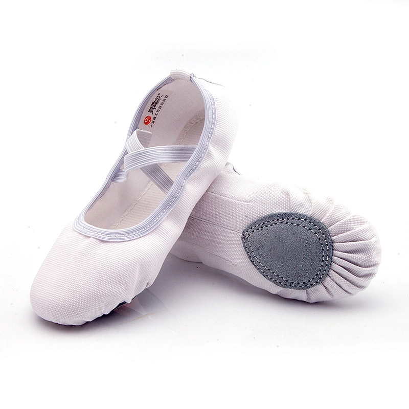 Wholesale Cheap High Quality Low MOQ Girls Canvas Split Sole Ballet Flat Shoes