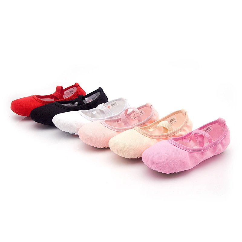 Wholesale Cheap High Quality Low MOQ Girls Canvas Split Sole Ballet Flat Shoes