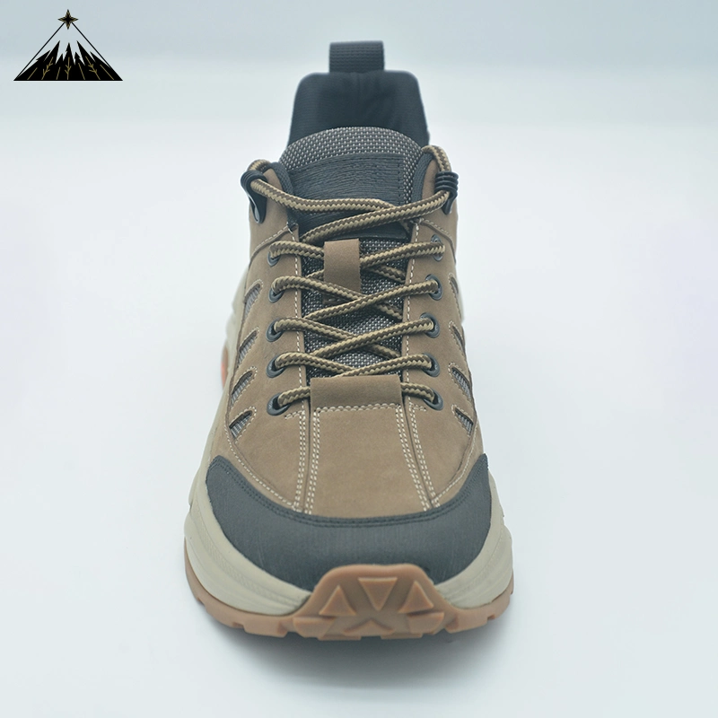 High Quality Brown Leather Work-Safety-Shoes for Men Outdoor Sneakers Platform Sports Casual Boots