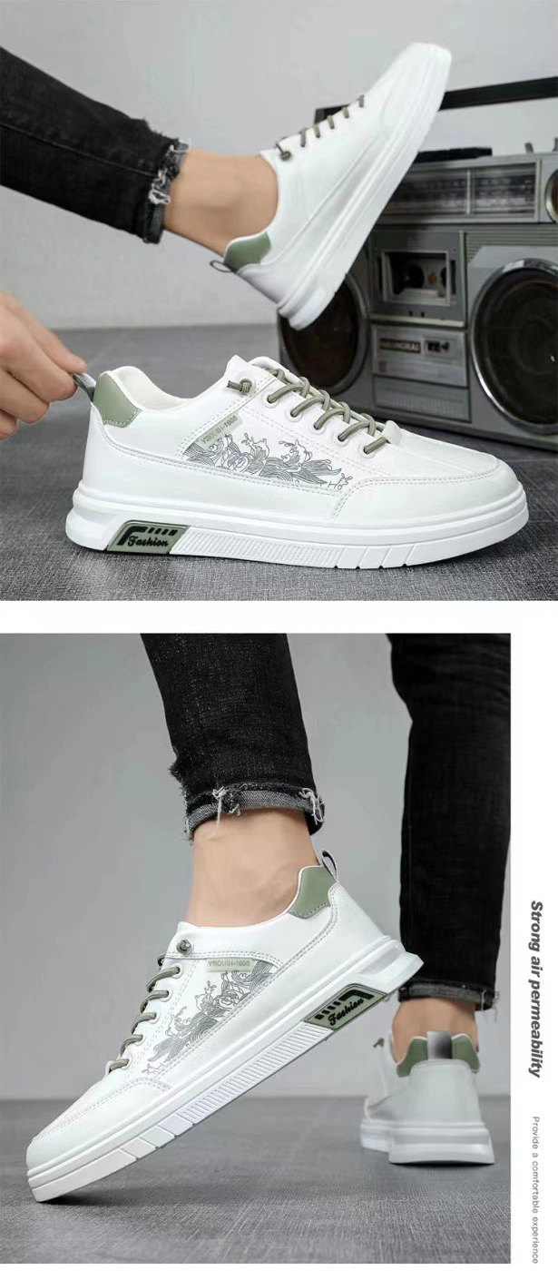 Men New Fashion Low Top Casual Flat Leather Shoes for Spring