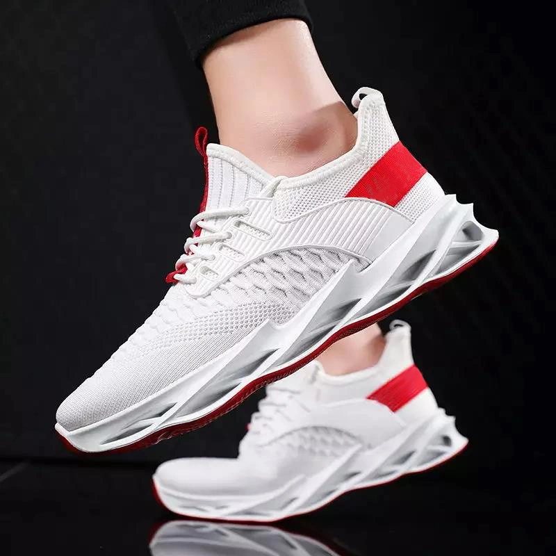 Fashion Sports Shoes Round Fly Woven Mesh Men&prime;s Shoes Lightweight Running Shoes