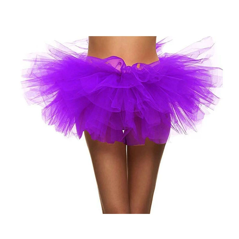 Customized Women Adult Mesh Tutu Skirt Princess Five Layers Elastic Waist Ballet Party Sexy Dance Skirts