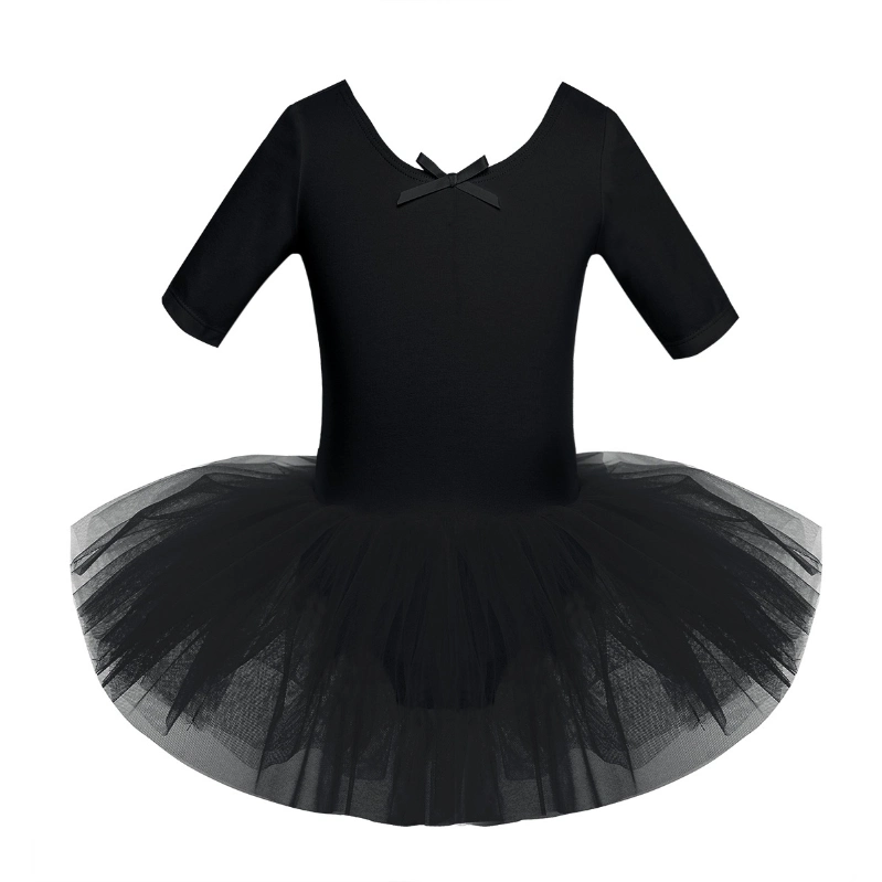 Dance Leotard Skirt Cutout Back Ballet Dance Tutu Dress Gymnastics Dancewear Costumes