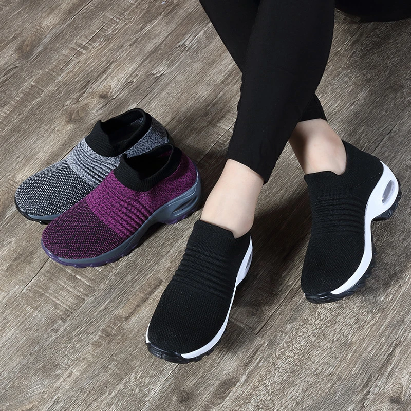 Women&prime;s Walking Sock Sneakers Dance Shoes Platform Loafers Casual Shoes