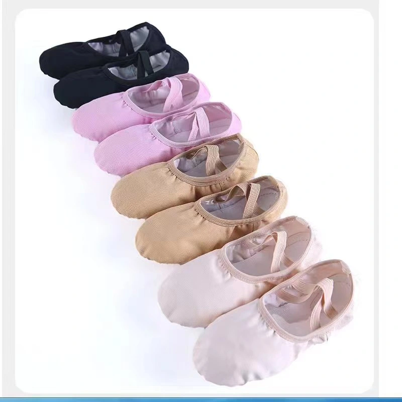 New Fashionable Hot Sales Stretch Canvas Dance Practice Training Adult Kids Ballet Shoes for Dancer