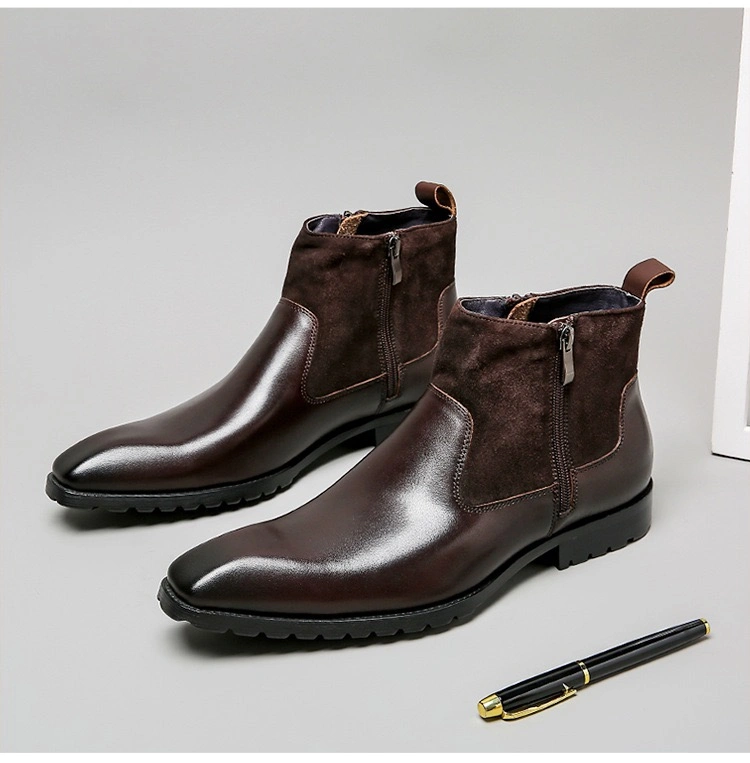 Nobleness Charming Top Rank Leather Shoes Boots Winter Men Shoes Dress Shoes Loafer Fashion Casual Shoes British Mens Shoes Footwear Riding Boot