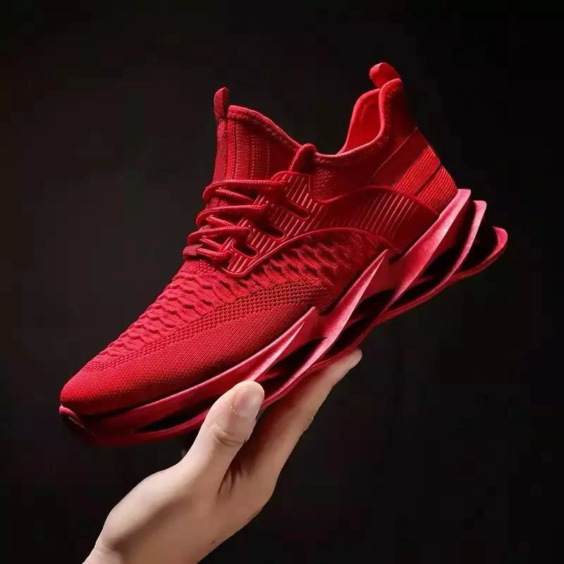 Fashion Sports Shoes Round Fly Woven Mesh Men&prime;s Shoes Lightweight Running Shoes