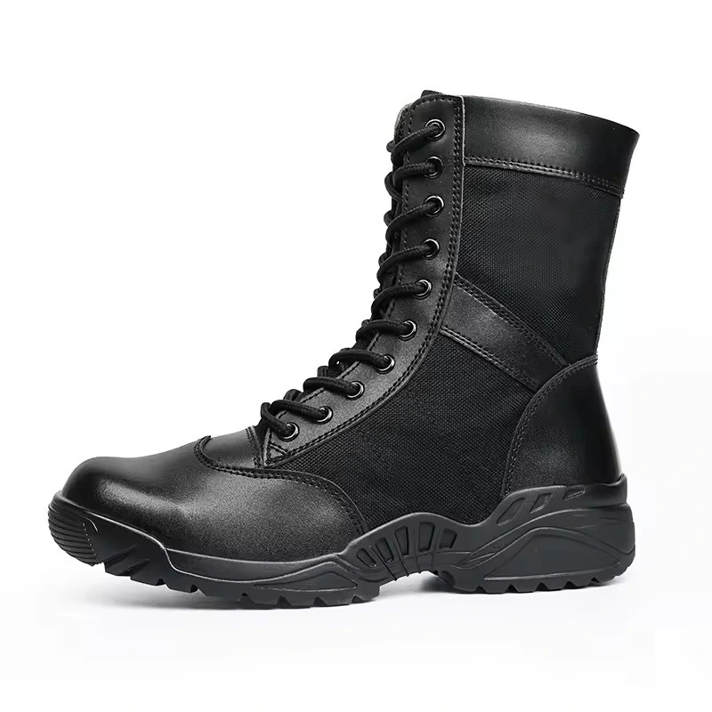 Hot Selling Men Leather Boots Us Tactical Boots Lightweight Combat Hiking Boots Black Leather Shoes