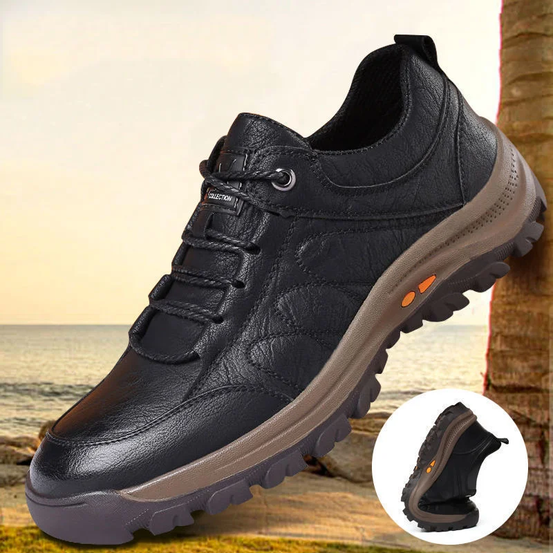 Mountain Climbing Hiking Boots Men Hiking Walking Shoes Anti Slip Leather Adult