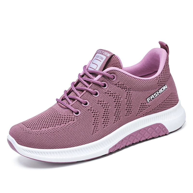 Wholesale Spring and Summer Flying Woven Running Shoes Fashionable Breathable Comfortable Wear-Resistant Sole Athletic Sports Shoes Replica Sneakers