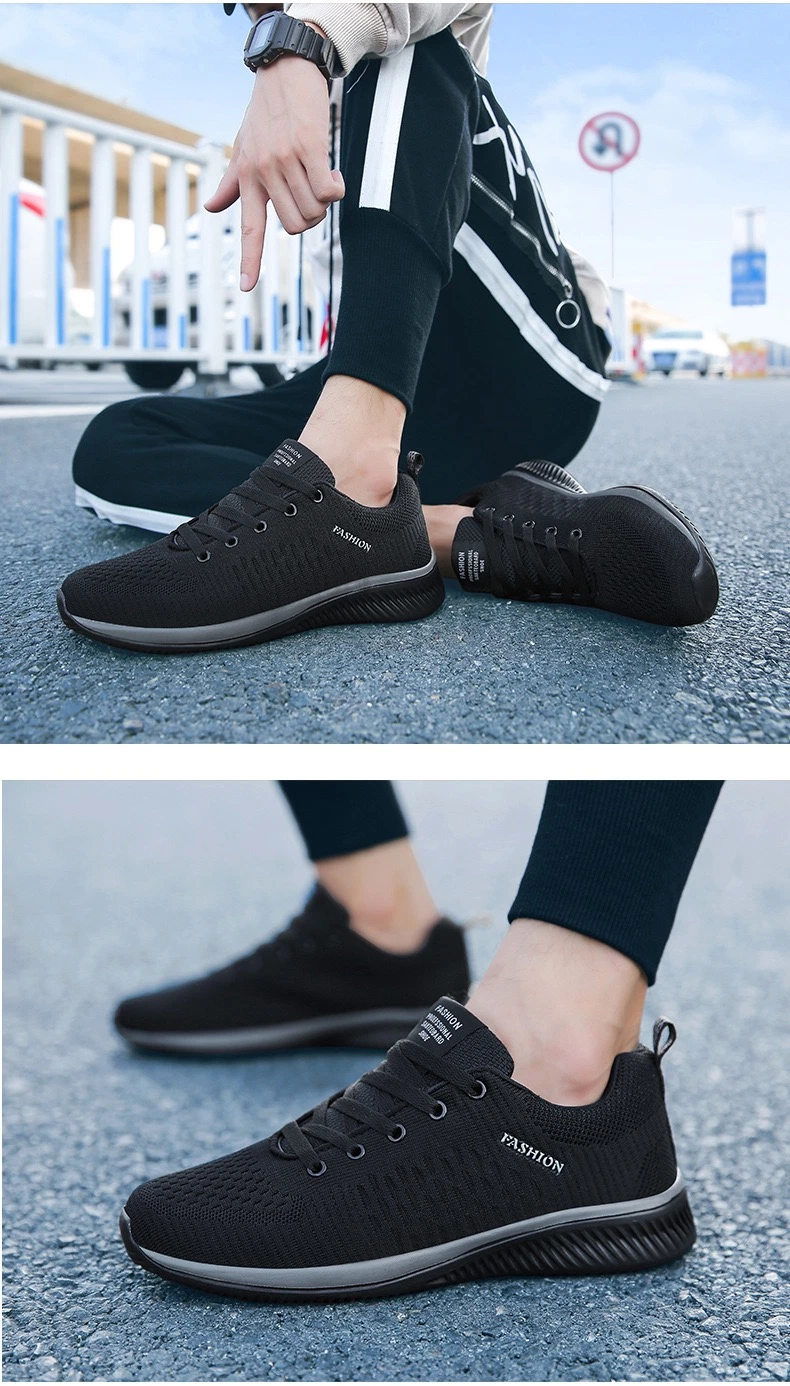 Breathable Flyknit Athletic Sports Shoes for Men Fashion Walking Flat Shoes Cheap Price Comfort Stock Running Shoes Youth Shoes Sporting Shoes Casual Shoes