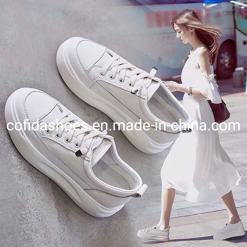 Special Offer White Leather Sneakers Discount Walking Travel Lady Shoe