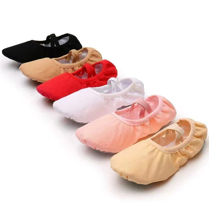 New Fashionable Hot Sales Stretch Canvas Dance Practice Training Adult Kids Ballet Shoes for Dancer