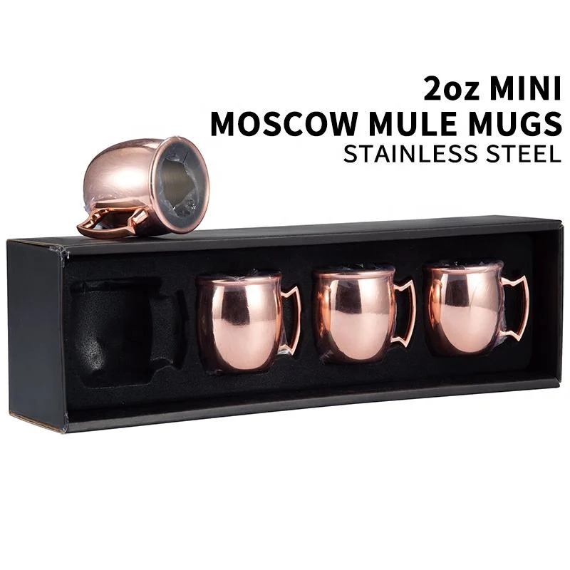 Bar Gift Set Beer Cocktail Stainless Steel Mug Gin Vodka Whisky Drinking Cups Copper Hammered Moscow Mule Mug