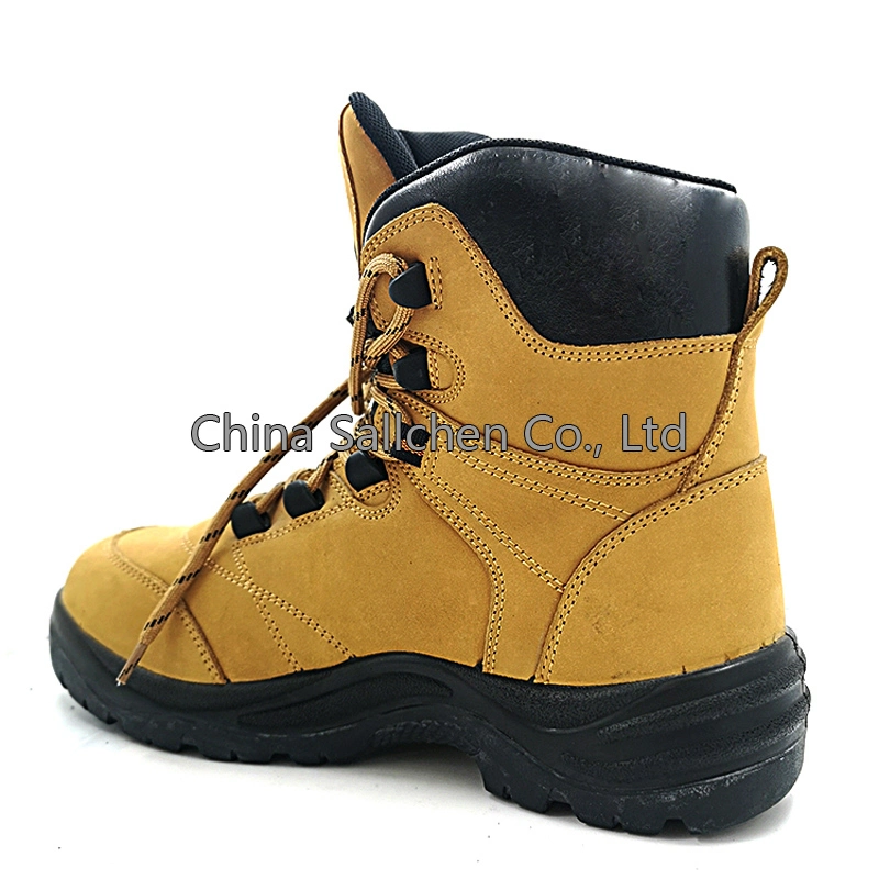 Middle Cut Men Steel Toe Suede Leather Safety Shoes