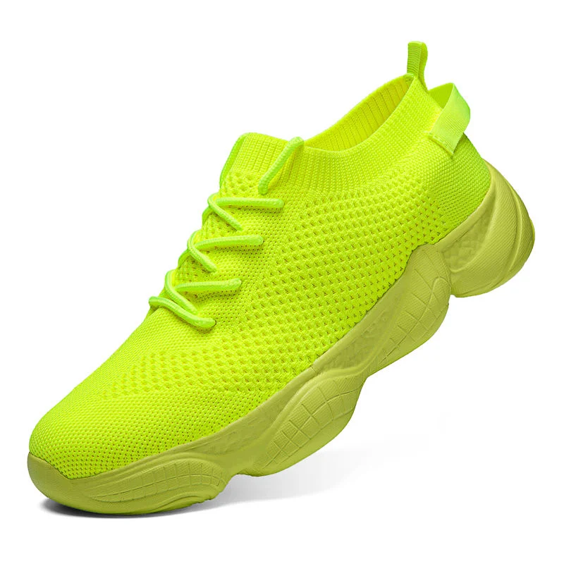 Hot Selling Colorful Fly Woven Knit Sports Walking Style Shoes Running Shoes